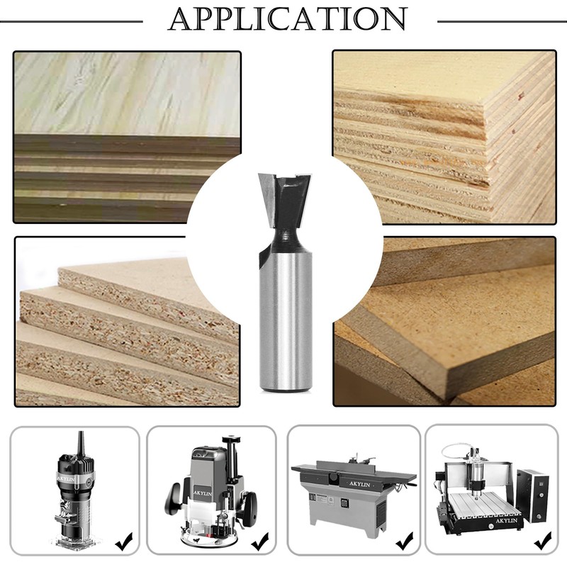 Akylin Dovetail Router Bits 1/2" Shank, 14°Dovetail Jigs for Composition