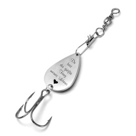 Spinner with engraving "Du bist der größte Fang meines Leben" (Du bist der größte Fang meines Leben), fish lure, fishing hook, pike, trout, perch, joke