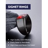 Bandmax Black Stainless Steel Ruby Ring Red Gemstone Ring Red