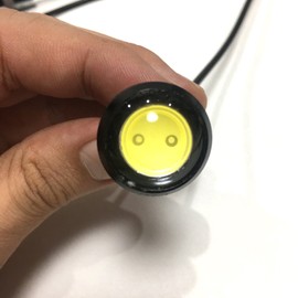 k-cocochi LED Round Cowhide Eye Daylight Waterproof 12V 10W Set of 10 Black Frame White Light 0.9 inches (23 mm)