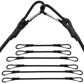 Bungee Cords with Hooks, ZESE 6-Pack Black Extra Strong Bungee Straps 24“, 36”, 48“ Heavy Duty Elastic Tie Downs Straps for Tents, Cargo, Kayak Boat, Bikes Rope Tie, Tarp, Luggage