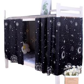 Dorm Bottom Bunk Bed Curtains Privacy Curtains 350g Dustproof Breathable Single Bed Blackout Curtains Panels Privacy Underbed Loft Bed Canopy Tent Curtain Shading Drapes for Dorm College Home 2 panels