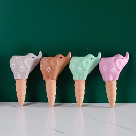 4PCS Terracotta Watering Spikes,Elephant Shape Self Watering Spikes,Plant Watering Devices for Indoor Outdoor Plants Terracotta Watering Stakes Vacation Self Watering Planter Insert