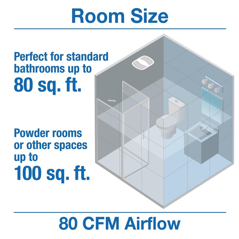 Air King AK80 Energy Star Quiet Series Bath Fan, 80-CFM