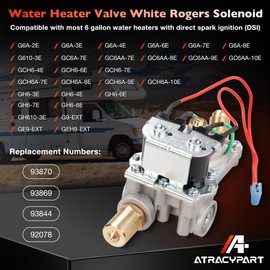 GC6AA-10E 92078 RV Gas Water Heater Control Valve – Compatible with Atwood 6 Gal Water Heaters G6A-8E GC6AA-9E GC6AA-8E GCH6A-10E GCH6A-9E- RV Solenoid Valve for OEM #93844, 93870, 93321,92089
