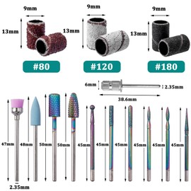 Bestgle Sanding sleeves nail cutter 75 pieces nail cutter attachments nail file bit attachments made of tungsten carbide cutter bits for nail cutter attachments made of sanding sleeves sanding belts