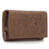 ekavale Ladies Leather Wallet Flower RFID Blocking Long Wallet with