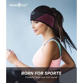 MUSICOZY Bluetooth 5.2 Sleep Headphones Headband, Wireless Music Earphones with Sleep Eye Mask, Cool Tech Gadgets for Women, Mom, Sports, Workout, Running, Unique Gifts