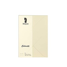 Rössler colouretti envelopes, 80 g/m², B6, Pack of 5 Cream