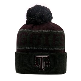 Top of the World Texas A&M Aggies Below Zero Cuffed Pom Knit Beanie Hat/Cap