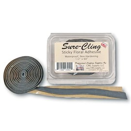 CML Supply Sure-Cling Floral Adhesive Putty, Waterproof, Non-Hardening 5-ft roll, Made in USA