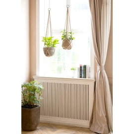 Dahey Macrame Plant Hanger Indoor Hanging Planter Basket Handmade Woven Cotton Rope Flower Pot Decorative Crochet Plant Holder Stand for Boho Home Decor No Tassels,35 Inch,Set of 2