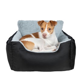 Best Pet Supplies Dog House Bed Crate Mat Tent Indoor Round Soft Plush for Small, Medium, and Large Breeds - Black, 21 x 20 x 14
