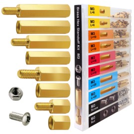 EEEEE M3 Motherboard Standoffs Hex Brass Spacer 3mm Male Female Screw Nut mounts PCB Electronics Hardware Laptop Screws DIY Circuit Board Removable mounting Hex Spacer Assortment