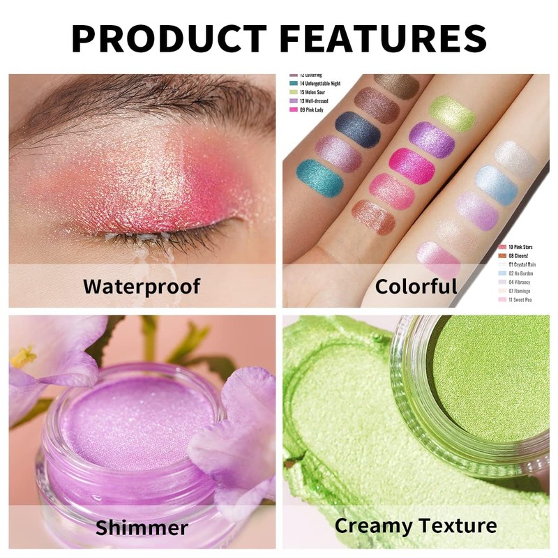 Oulac Shimmer White Cream Eyeshadow-Eyeshadow Prime| as Highlighter Waterproof &