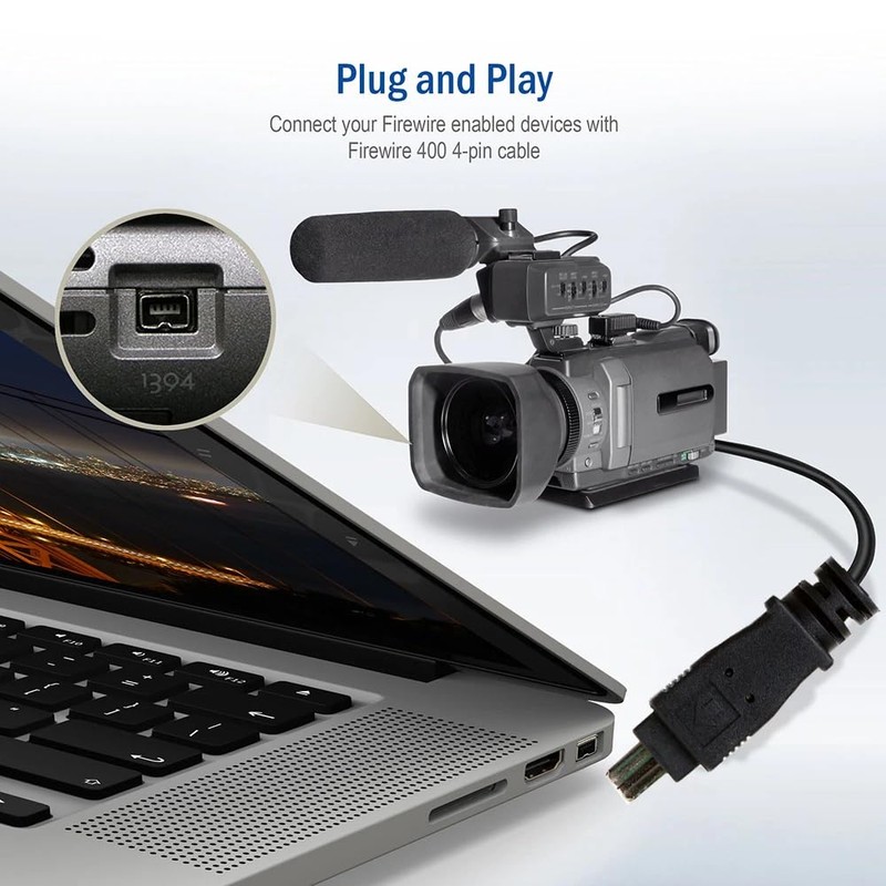 cablepelado Firewire 400 4-pin to 4-pin cable 1.8 m black