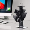 COSTWAY 4-Blade Stove Fan, Multi-Function Fuel Heat Powered Fan, Saving