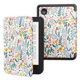 MoKo Case for Kobo Clara BW/Clara Colour/Clara 2E 6", Ultra Slim Lightweight with Auto Wake/Sleep Cover Folio Case for Kobo Clara BW/Clara Colour 6" 2024, Flowers