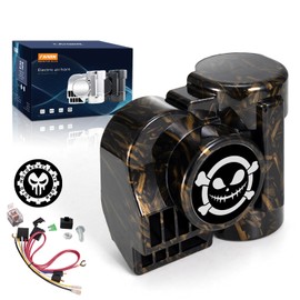 FARBIN Air Horn for Truck Motorcycle Horn 12V Train Horn for Pickup 150dB Loud Car Horns Compact Snail Motohorn for Motorcycle Car Truck RV SUV (Personality Gold)