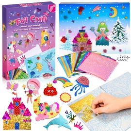 Toyzey Creative Gifts for Girls, Craft Set Children from 3-10 Years Foil Fun Sticker Toy from 3-10 Years Girls Gift for Children Boys Games from 3-10 Years Birthday Gift