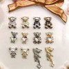 Bear Nail Art Decorations, Alloy Bear Nail Glitter Design, 24pcs