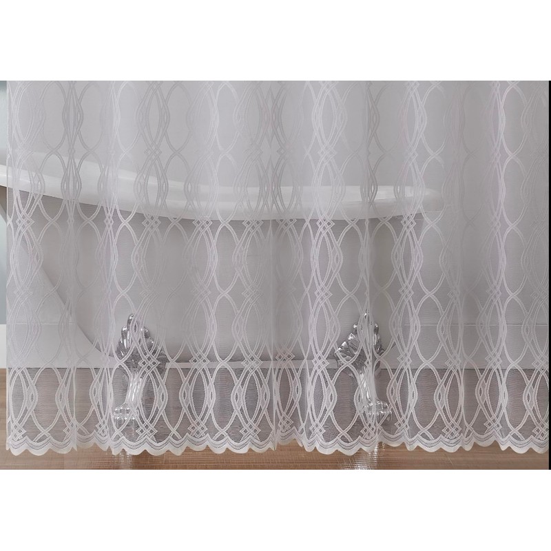 LinenZone Geometric Lace Shower Curtain. (Giselle Shower 72 x 84