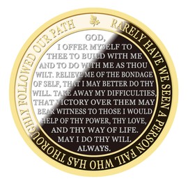 Silver & Gold 1-10 Years Alcoholics Anonymous Medallion AA Coin Capsule Included (One Year)