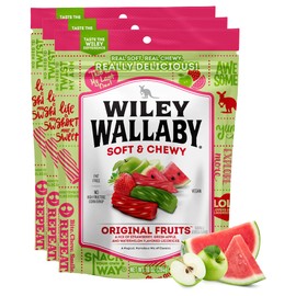 Wiley Wallaby Licorice 10 Ounce Classic Gourmet Soft & Chewy Australian Original Fruits Licorice Candy Twists, 3 Pack