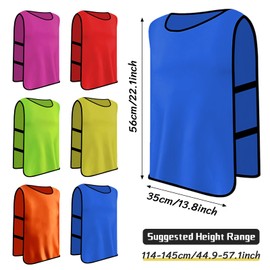 6 x Football Training Bibs, Scrimmage Training Vests Children, Sports Bibs Youth, Sports Training Mesh Bibs, Soccer Bibs, Netball Bibs Kids, Football Bibs Kids for Rugby Cricket Hockey (Dark blue)