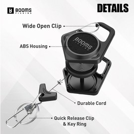 Booms Fishing Zinger Retractor 3pack: Fly Fishing Retractor with 27.5" Retractable Lanyard - 4oz Retractable Keychain for Key Nippers Scissors Forceps, Portable Fly Tying Equipment, XW80 Black
