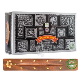 Satya Nag Champa Super Hit Incense Sticks | Full Box of 12 | With DHS Incense Stick Holder | Used for Aromatherapy, Yoga, Meditation, and Relaxation