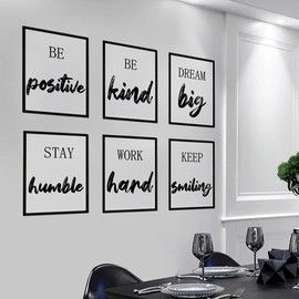 Fujitoya Wall Stickers, English, 7.9 x 9.8 x 9.8 inches (20 x 25 cm), 6 Sheets, Removable Stylish Wallpaper Stickers