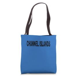 Vintage Channel Islands Black Text Apparel Tote Bag