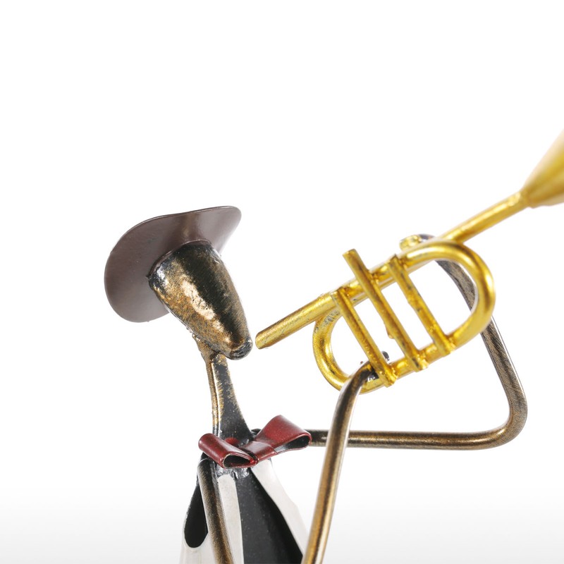 Cowboy Band / Trumpet Music Trumpet Playing Metal Iron Sculpture