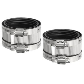 PATIKIL 3 Inch Flexible Pipe Coupling with Clamps, 2 Pcs 304 Stainless Steel No Hub Couplings Pipe Connector with Rubber Liner for PVC and Metal Pipes, Drain System