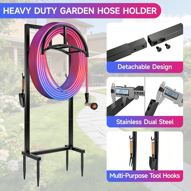 IBVIVIC Garden Hose Holder, Hose Stand with Stable Base and