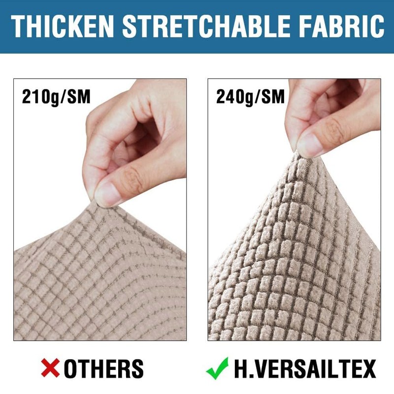 H.VERSAILTEX 4 Piece Stretch Sofa Covers for 3 Cushion Couch