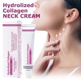 Hydrolized Collagen Neck Cream, 40g Collagen Neck Firming Cream Straffende Creme Für Den Hals Neck Line Anti Falten Cream, Feuchtigkeitsspendende Anti-Aging-Halscreme Zur Verzögerung Der Hautalterung