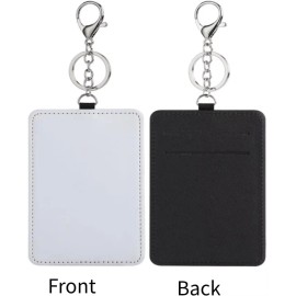 20 Pcs Sublimation Blank PU Leather Card & ID Badge Holders Portable Heat Transfer Printable for Office & Transportation UseColor: White/Black, size: Standard