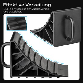2 x Wheel Chock with Handle 15 x 10 cm Brake Wedges Trailer Car Support Caravan Plastic