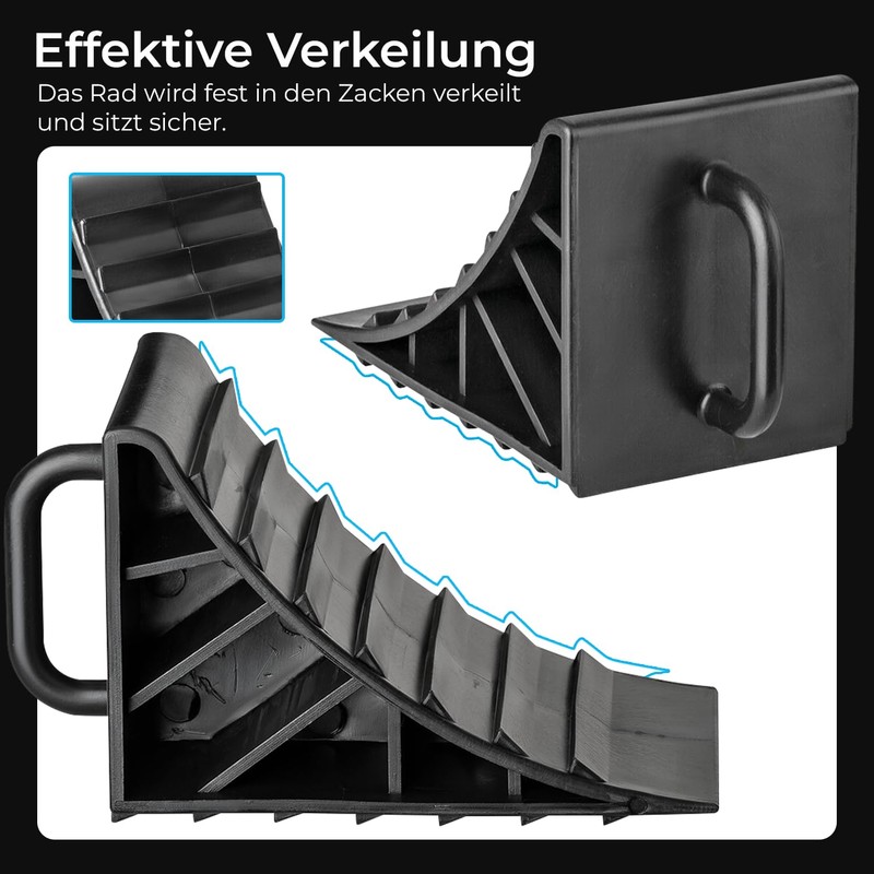 2 x Wheel Chock with Handle 15 x 10 cm
