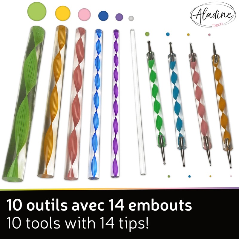 Aladine 80811 Kit Outils de Dot Painting 10 Accessories &