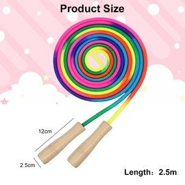 Long Skipping Rope,1Pcs Kids Skipping Rope Dutch Rope, Adjustable Ropes for Kids Multiplayer Rainbow Jump Rope for Boys & Girls’ Outdoor Exercise & Game