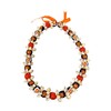 Utama Hawaiian Flower Kukui Nut Lei with Cowrie Shell (Orange)