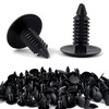 TZMJ 100 Pcs Black Plastic Car Retainer Clips, Round Head