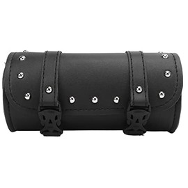 Aramox 1 Bolsa de Herramientas para Motocicleta, Color Negro, 2 Correas, Cierre de Hebilla, Resistente Al Agua, Resistente Al Desgaste, Multifuncional, Redonda, para Sillín, Bolsa