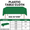 LEMON + Co. Green Rectangle Table Cover Disposable Plastic Tablecloth