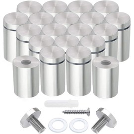 Emapoy Stainless Steel Standoff Screws, 20Pcs 3/4 x 1 Inch Wall Standoff Sign Holders Screws, Mounting Glass Hardware for Hanging Acrylic Picture Frame, Advertising Screws Kit (20Pcs 3/4)