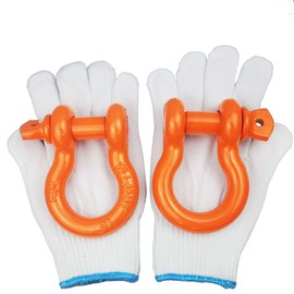 Pack of 2 Orange Powder Coated Heaveduty Trailer Shackles 3/4 Bow Shackle Rugged Steel Forged 4.74 Ton D Ring Anchor 28.5 Ton (57,000 lbs) Max Break Strength Off Road Shackles