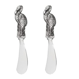 UPware 2-Piece Cheese and Butter Spreader Knives Zinc Alloy Cheese Spreader Set (Flamingo)